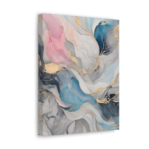 Canvas Wall Art Decor - Marble Cloud of Grey Pink Blue 63389