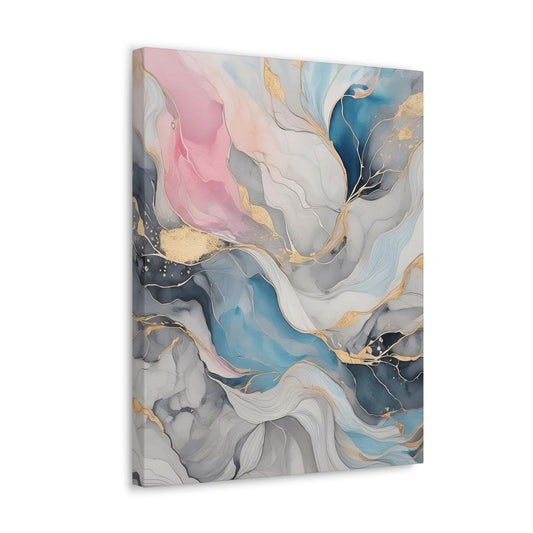 Canvas Wall Art Decor - Marble Cloud of Grey Pink Blue 63389