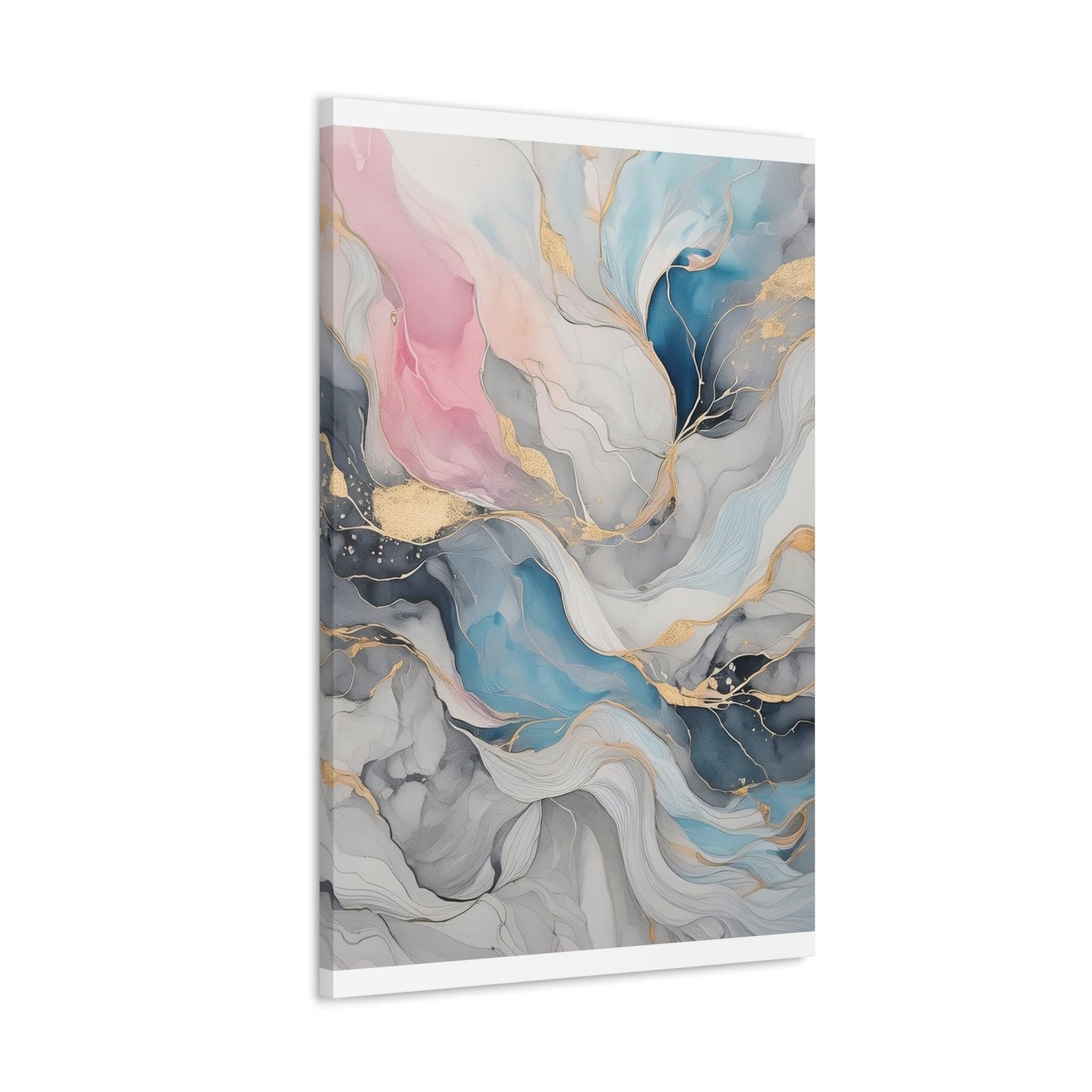 Canvas Wall Art Decor - Marble Cloud of Grey Pink Blue 63389