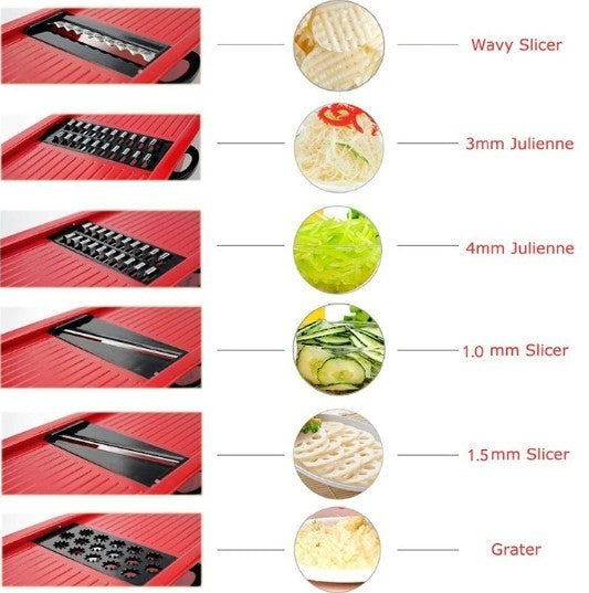 Stainless Steel 6 Blades Vegetable Slicer