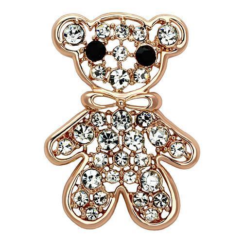 LO2792 - Flash Rose Gold White Metal Brooches with Top Grade Crystal