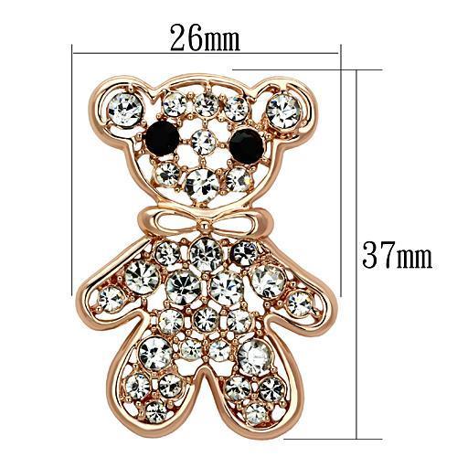 LO2792 - Flash Rose Gold White Metal Brooches with Top Grade Crystal