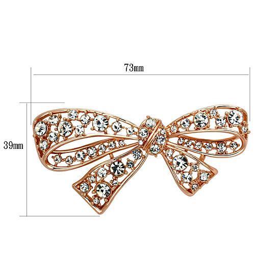 LO2883 - Flash Rose Gold White Metal Brooches with Top Grade Crystal